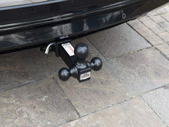 TOPTOW three-ball hitch showing different ball sizes for varied couplers
