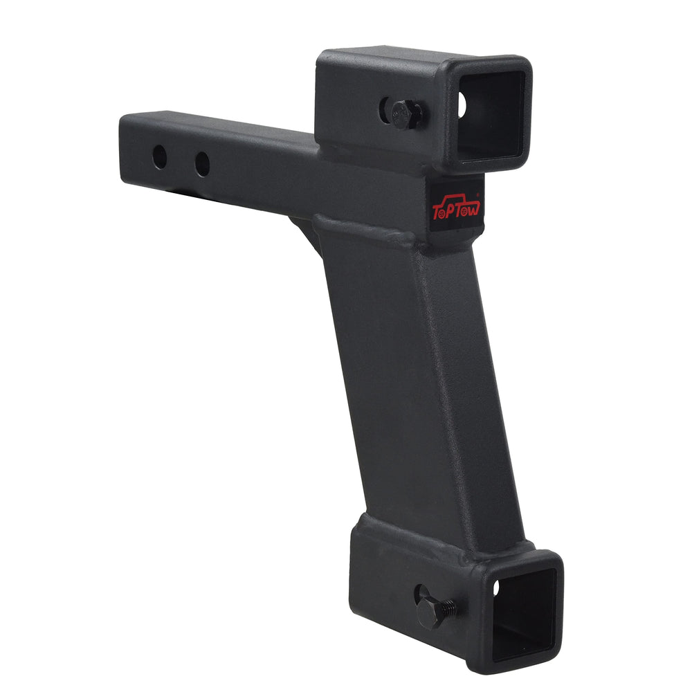TOPTOW dual hitch extender in a 2in receiver for versatile towing.