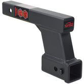 TOPTOW trailer hitch extender with 6-inch drop demonstrates level towing versatility.