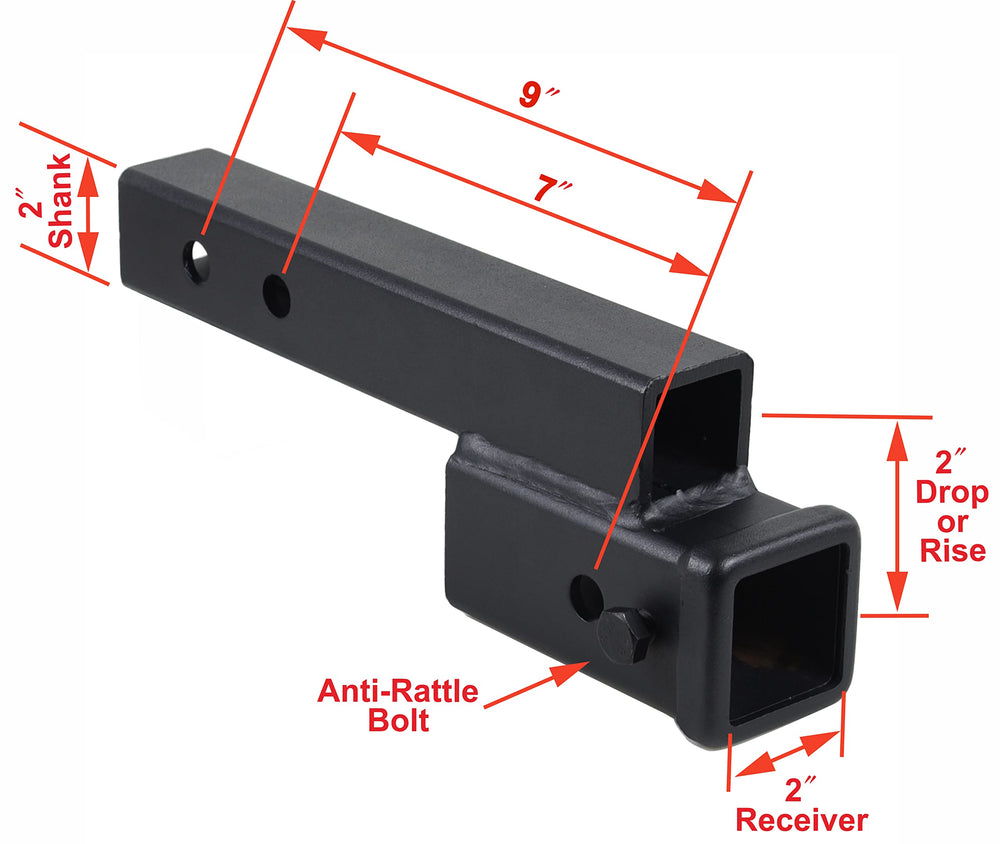 TOPTOW 7 inch extension enables bumper clearance during hitch setup