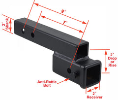 TOPTOW 7 inch extension enables bumper clearance during hitch setup