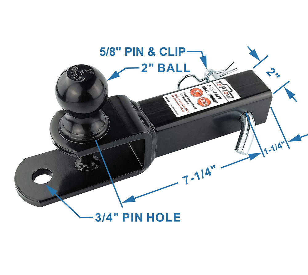 TOPTOW versatile trailer hitch for yard work and utility trailers