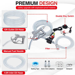 TopWay 12V fuel transfer kit side view showing compact design