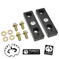 TORCH Sway Bar Drop Bracket kit on a lifted Tacoma for better clearance.