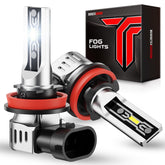Torchbeam TF2 H11 LED fog light bulb front view showing compact 1:1 design for easy upgrade