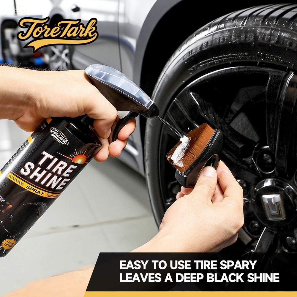 Toretark Ceramic Tire Shine Spray no sling formula dries to satin finish
