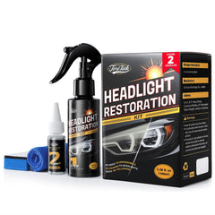 Toretark headlight restoration kit spray shows easy, clear application for brighter beams.