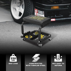 Torin 360-degree swivel casters enable smooth movement on concrete