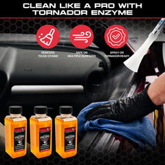 Tornador TC-Enzyme interior surfaces become residue-free after cleaning.