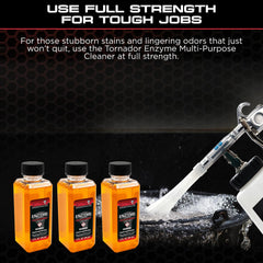 Tornador TC-Enzyme used with Tornador tools for efficient interior cleaning.