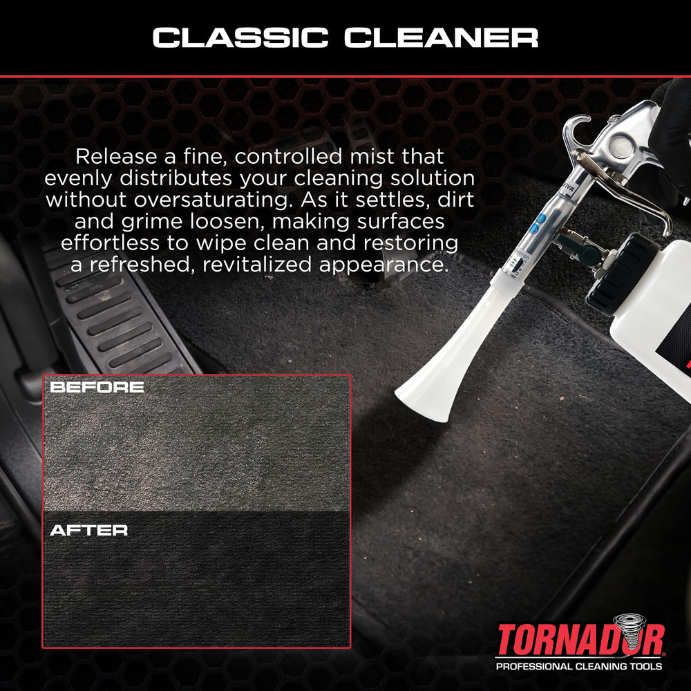 Tornador Z-010 cone nozzle targets seams and crevices for deep cleaning.