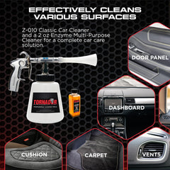 Tornador Z-010 interior cleaning on dashboards and plastics without oversaturation.