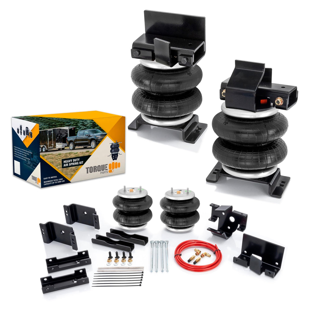 Torque airbag kit installed on the Dodge Ram 2500 rear for improved stability.