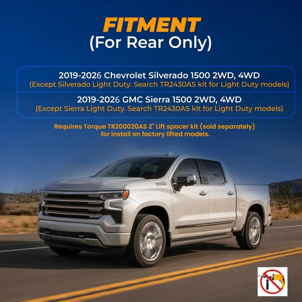 Torque airbag kit installed on Chevy Silverado 1500 for improved towing stability