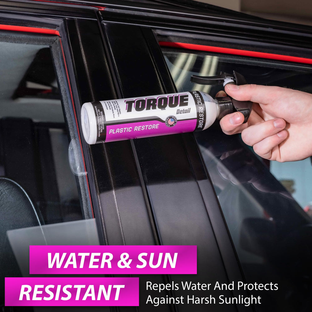 Torque Detail UV protection helps prevent long-term fading on plastic.