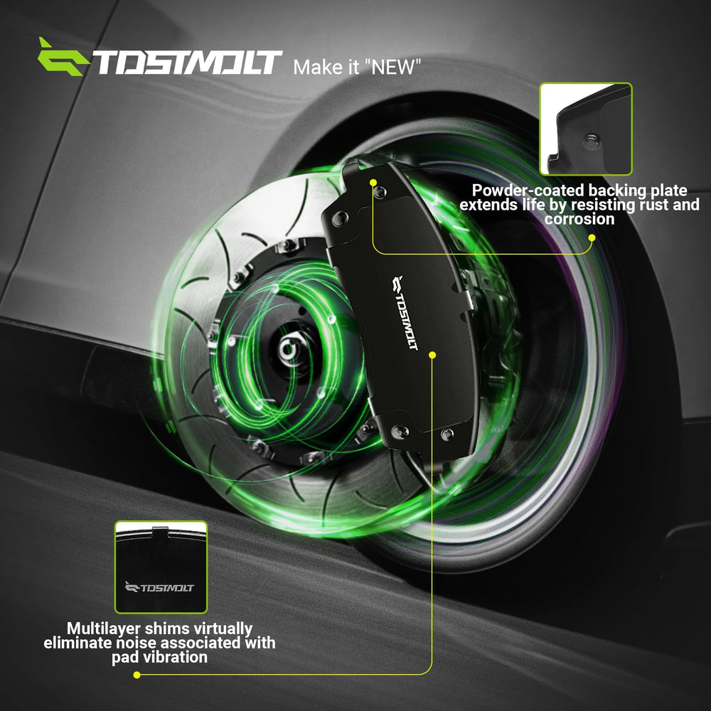TOSTMOLT slotted ceramic pads reduce heat cracks and noise.