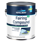 TotalBoat Polyester Fairing Compound gallon pour for quick, smooth cosmetic repairs.