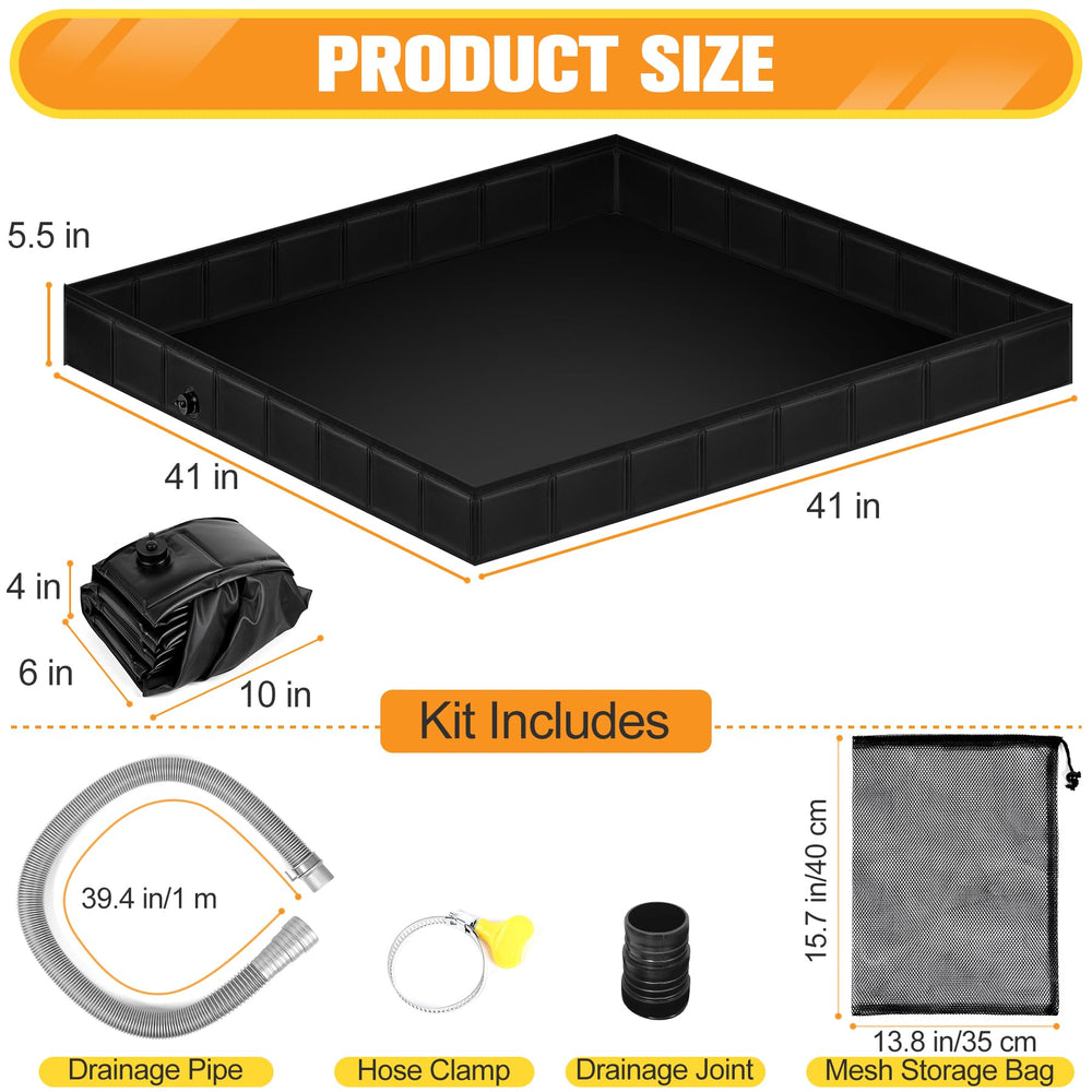 Tottist shower pan folded compact display emphasizes easy carry and storage.