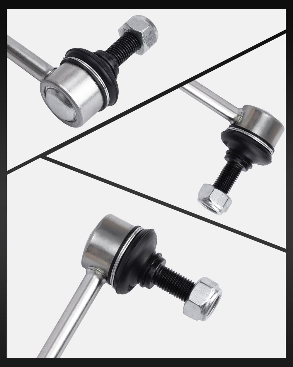 TOVASTY sway bar links closeup metal finish, anti-corrosion protection