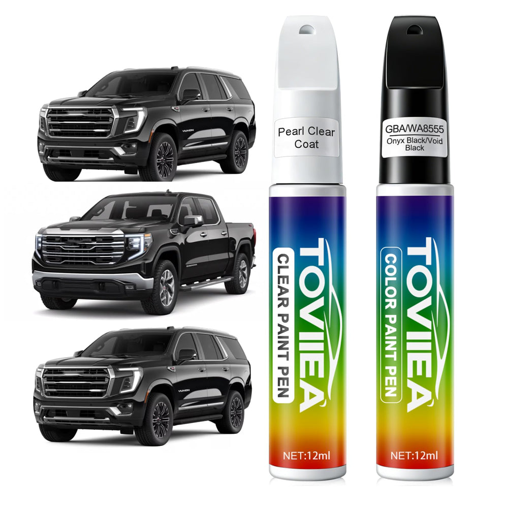 Toviiea Onyx Black touch up paint bottle close‑up for GMC repair