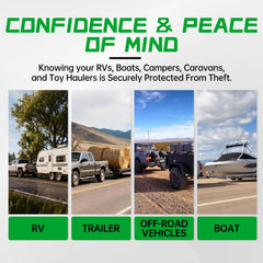 TOWBUBING anti-theft trailer lock in use offers peace of mind for roadside stops.