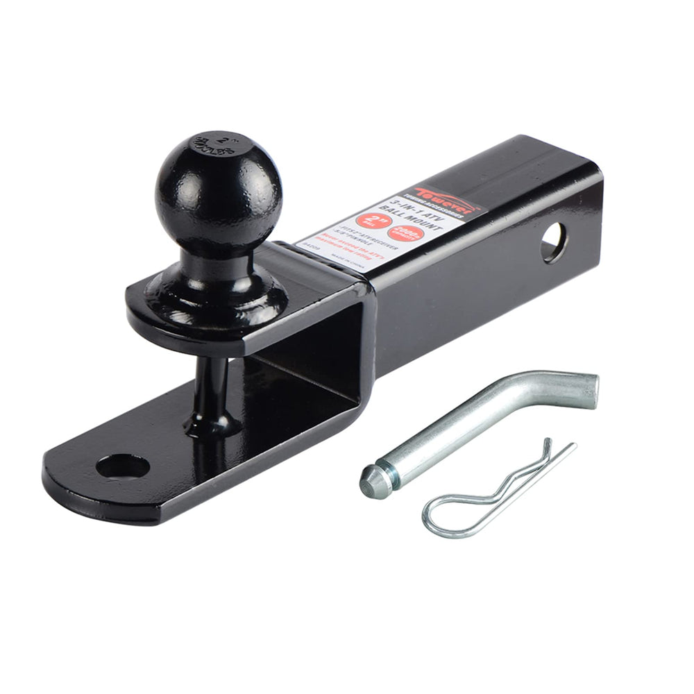 Towever 84209 2in-ball-mount for ATV towing with a sturdy 2-inch hitch ball