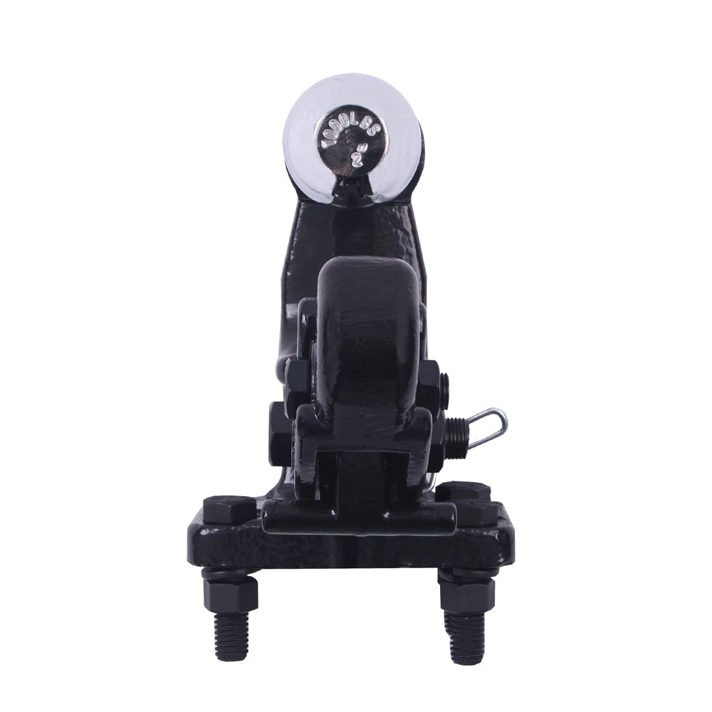 Chrome-plated 2-inch hitch ball on TowKing for corrosion resistance.