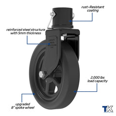 TowKing extra tighten bolt reduces wobble for secure fits.