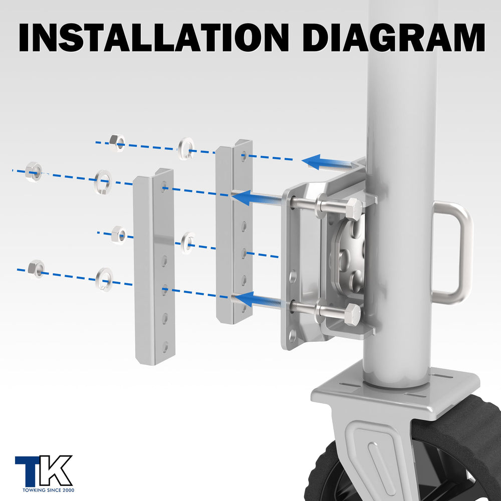 TowKing handle strap keeps the crank off the ground during movement.