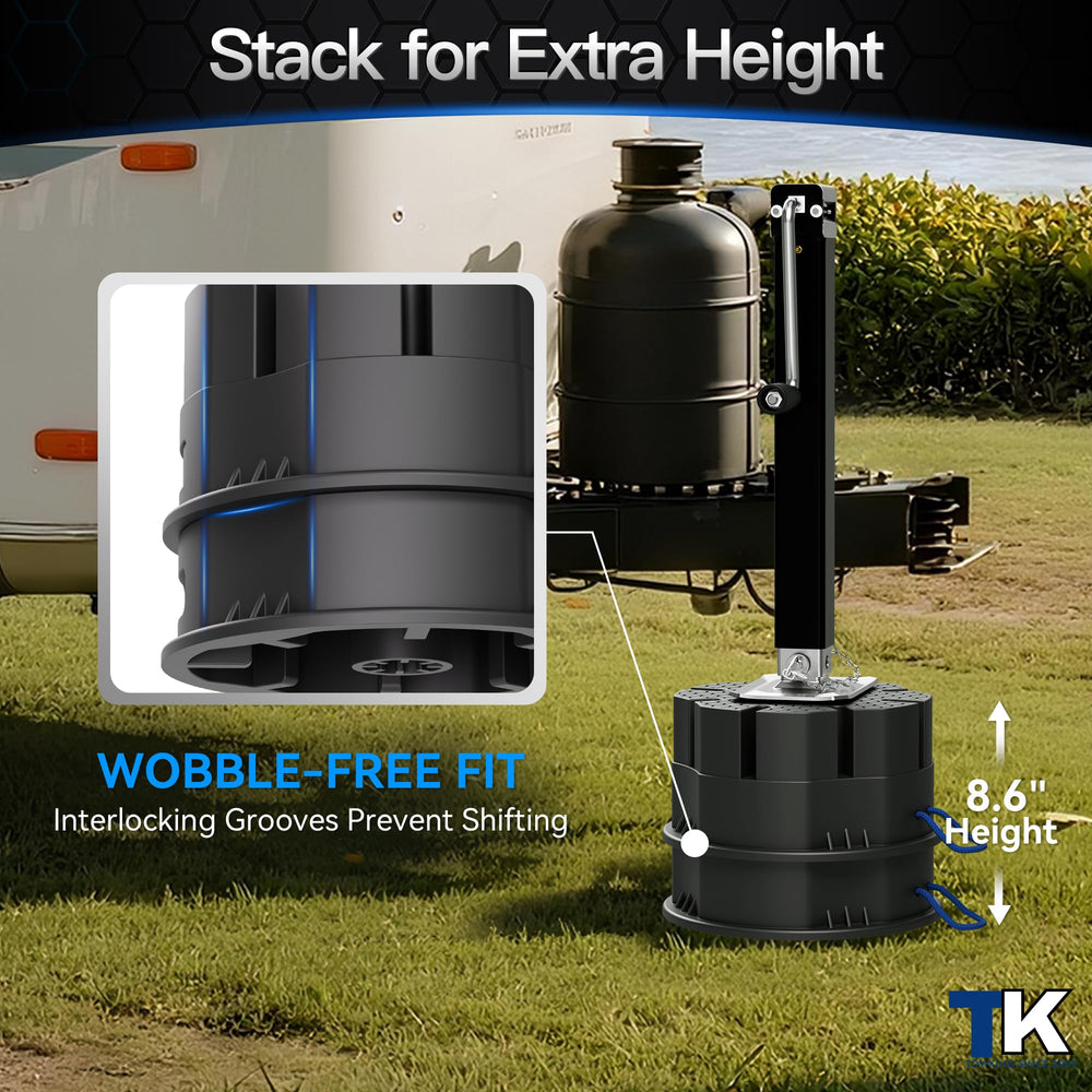 TOWKING stackable blocks adjust height from 6 to 8.6 inches easily