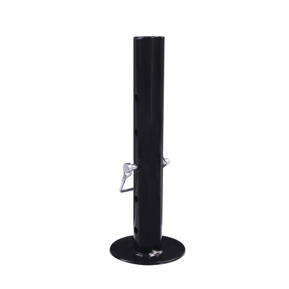 TOWKING trailer jack drop leg in use on rugged terrain showing 2,000 lb capacity