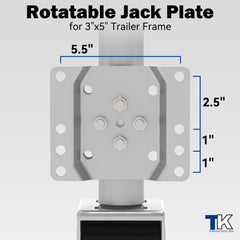TowKing 13in vertical movement jack offers quick height adjustment.
