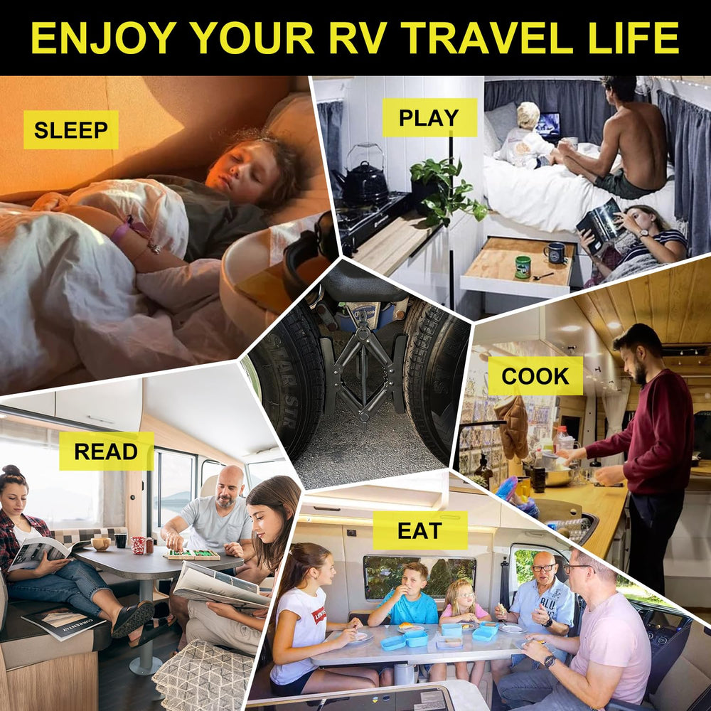 Towmax travel-ready stabilizer kit for effortless camping setups.