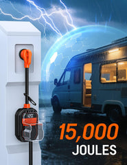 TOWTAMER 30A RV surge protector LED display clearly shows voltage for safer hookups