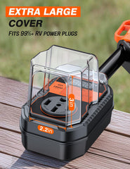 Towtamer compact interior dimensions 2.2x3 in showing plug compatibility