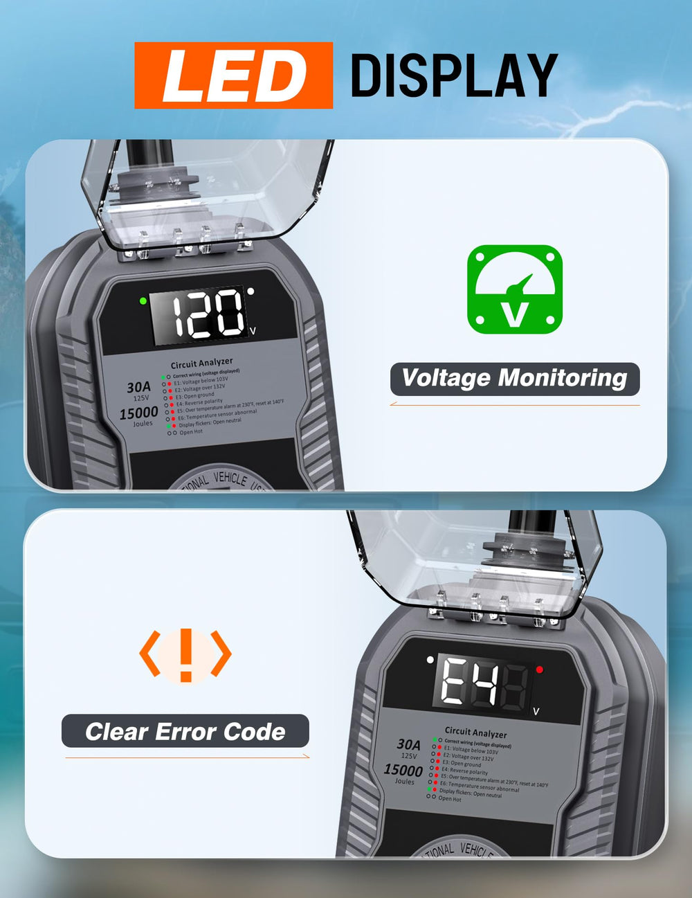 TOWTAMER IP68 weatherproof cover protects the unit from rain and dust.