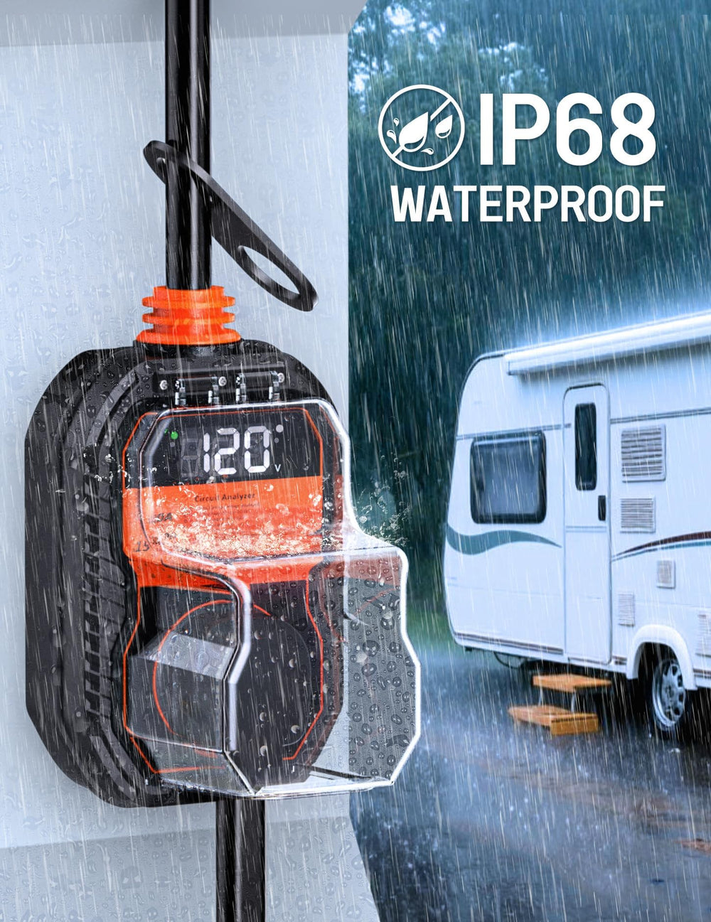TOWTAMER IP68 cover protects the unit from rain and dust during outdoor use