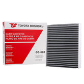 Toyota Boshoku cabin air filter front view for easy OEM replacement and cleaner air.
