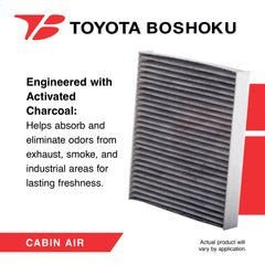 Toyota Boshoku cabin air filter supports HVAC airflow and performance.