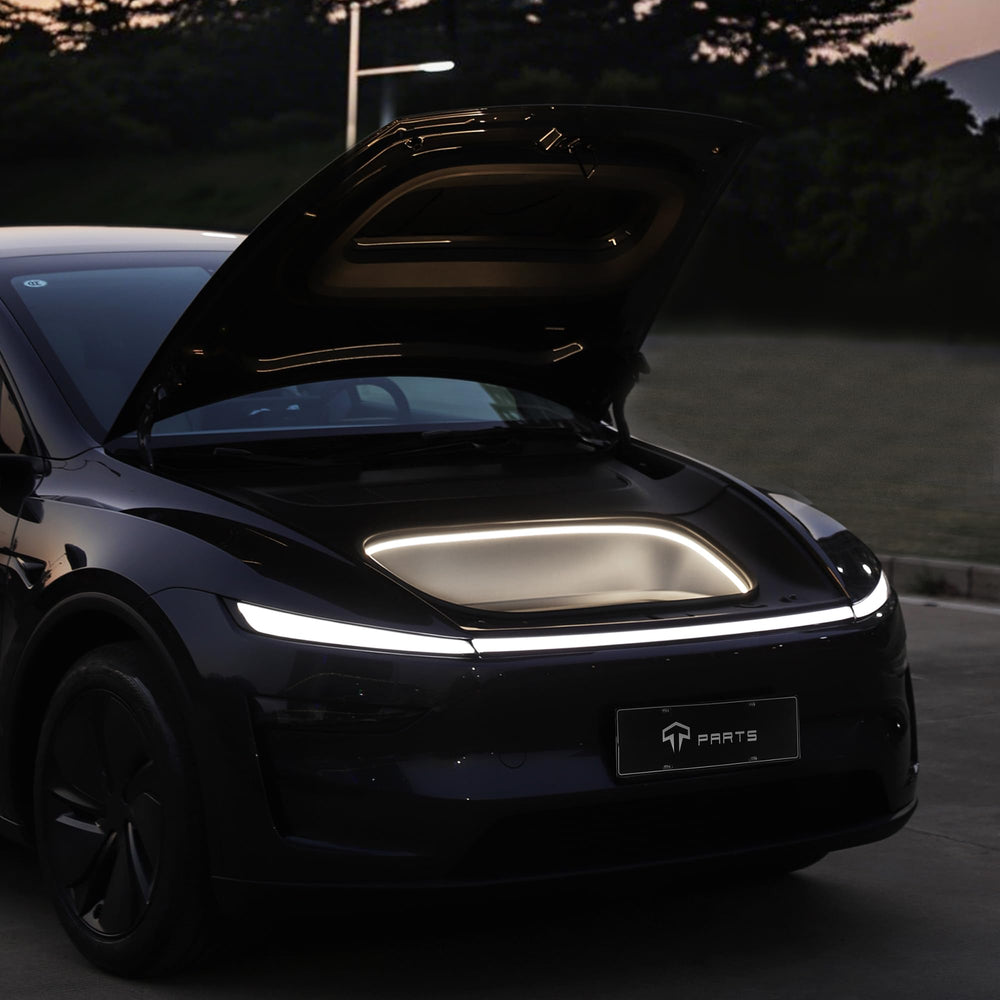 TPARTS frunk LED strip illuminates the Model Y front trunk for night access