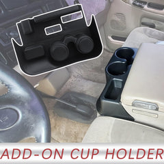 TQPONLY center console attachment shown in Dodge Ram interior for easy reach.