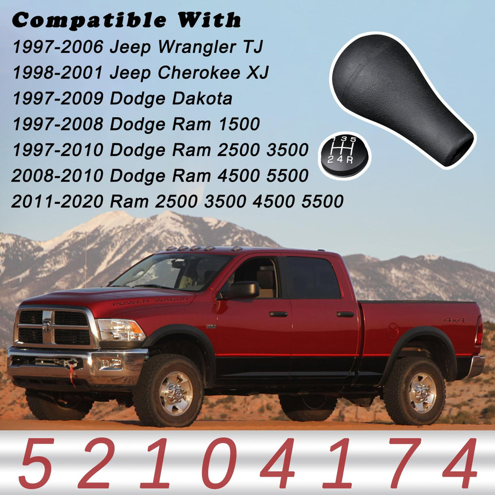 TQPONLY gear shift knob with black body and white numerals for clear readings