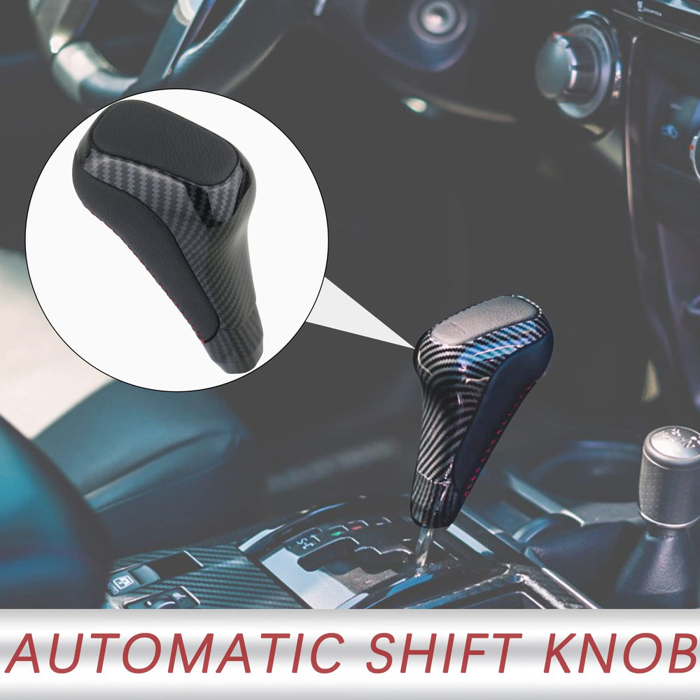 TQPONLY gear shift knob with red stitching detail for sporty interior upgrade