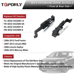 TQPONLY inside door handle close-up showing durable plastic construction
