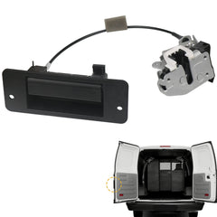 TQPONLY rear door latch with handle, left driver side, durable metal replacement for Ford E-Series.