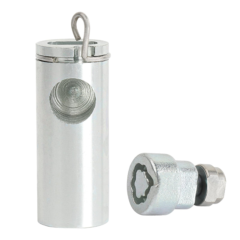 TQPONLY spare tire lock assembly front view for enhanced anti-theft protection.