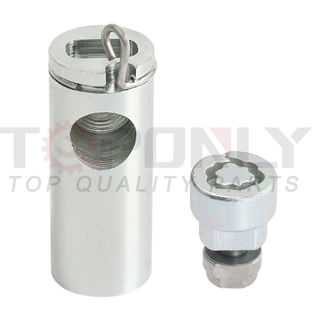 TQPONLY lock installed on under-vehicle carrier demonstrates secure, tool-ready design.
