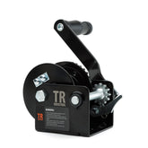 TR Industrial trailer winch frame showing rugged all-steel construction for durability.