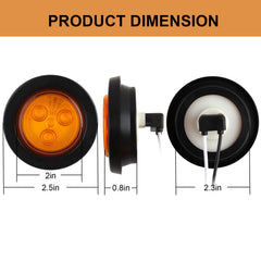 Traberm four-bead high-brightness amber LED light ideal as side marker or clearance