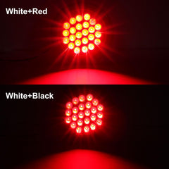 Traberm 4-inch round LED tail light with grommets ready for flush mounting.